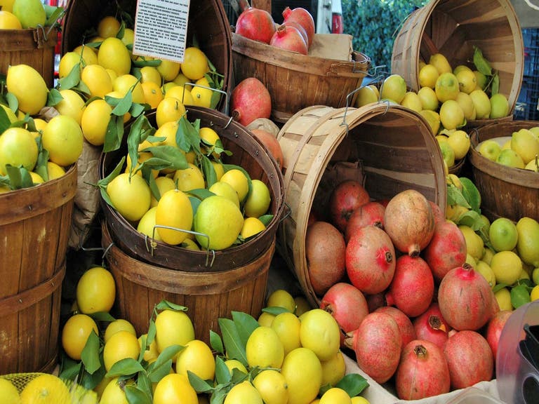 Lemons and pomegranates from Studio City Farmers Market