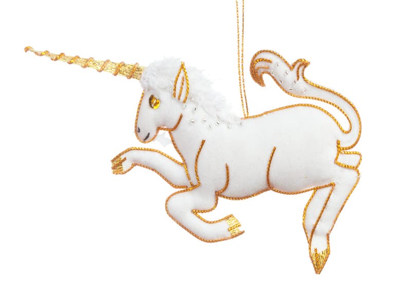Unicorn Felt Embroidered Ornament at the Getty Museum Store