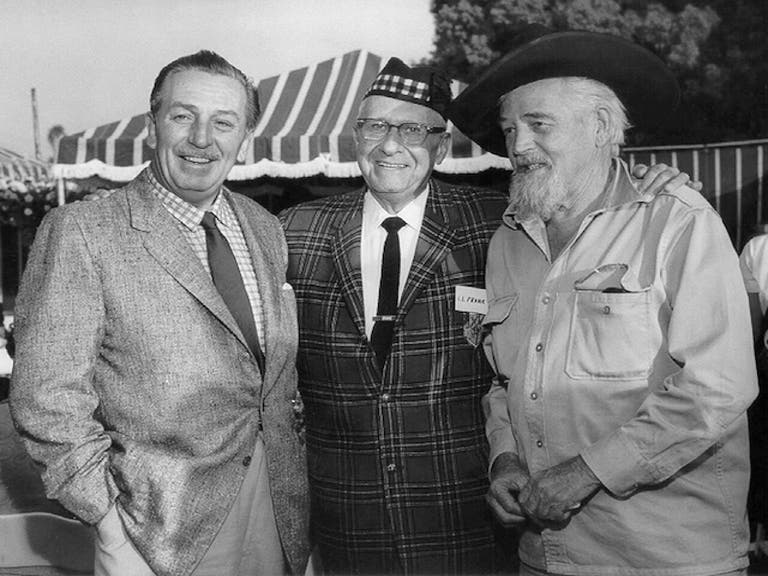 Walt Disney, Lawrence Frank, and Harry Oliver at the Tam O'Shanter in 1960