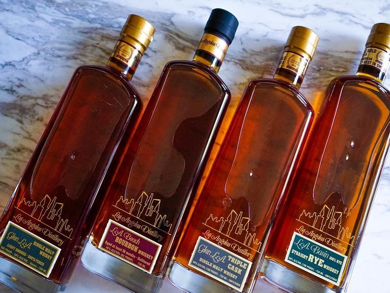 Los Angeles Distillery whiskey bottles